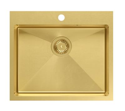 Aquadesign Clara Mosogató Arany 55x48cm Felépíthető vagy Síkba építhető Csaptelep Hellyel és Arany Dugóval - 1208969504