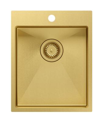Aquadesign Clara Mosogató Arany 40x50cm Felépített vagy Síkba építhető Csaptelephellyel és Arany Dugóval - 1208969506