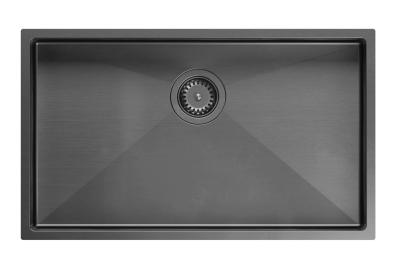 Aquadesign Zara Mosogatótálca Gun metal 74x44cm Alsó, Síkba építhető és Felülről beépíthető Gun metal Dugóval - 1208969508