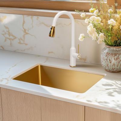 Aquadesign Zara Mosogató Arany 54x44cm Beépített, Lapra szerelhető és Ráépíthető Arany Dugóval - 1208969512