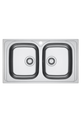 Franke Spark SKX 620-86 Dupla Rozsdamentes Acél Mosogató csaptelep furattal, beépíthető, 86x50cm 101.0714.440