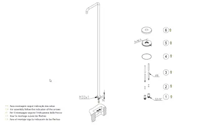 Waterevolution Flow medence zuhany zuhanyoszlop csak hideg víz pisztolymetál kefélt T145GME