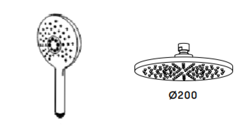 Waterevolution Flow thermostatische drieweg-douchemengkraan met hoofddouche en ronde handdouche RVS T131TNRIE