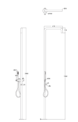Waterevolution Flow douchekolom met mengkraan en handdouche Light Gold T147WGE