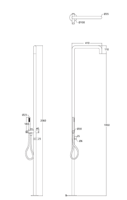 Waterevolution Flow douchekolom met mengkraan en handdouche Light Gold T147WGE