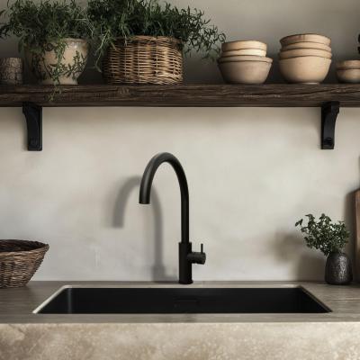 Waterevolution Flow keukenmengkraan met ronde draaibare uitloop zwart T158UPR