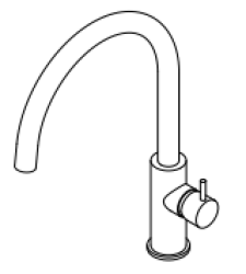 Waterevolution Flow keukenkraan met ronde draaibare uitloop in gun metal T158UGME
