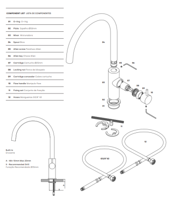 Waterevolution Flow keukenkraan met ronde draaibare uitloop in light gold T158UWGE