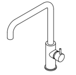 Waterevolution Flow keverőcsaptelep hajlított forgatható kifolyóval, fekete T158HPR