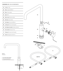 Waterevolution Flow keukenkraan met haakse draaibare uitloop light gold T158HWGE
