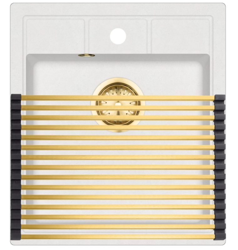 Ausmann Turt Arany Hengeres Szárítóállvány a mosogató fölé és belsejébe 28x45 cm 1208969725