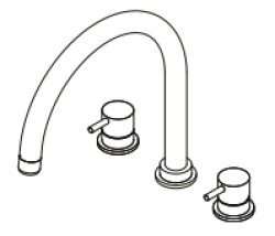 Waterevolution Flow 3-lyukú konyhai keverőcsap forgatható kifolyóval és szűrt víz csatlakozással króm T152U01