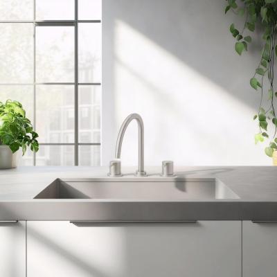 Waterevolution Flow 3-lyukas konyhai csaptelep forgatható kifolyóval és szűrt víz csatlakozással, rozsdamentes acél T152UIE