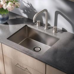 Waterevolution Flow 3-lyukas szögletes konyhai csaptelep forgatható kifolyóval és szűrt víz csatlakozással, rozsdamentes acél T152HIE
