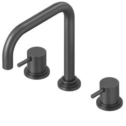 Waterevolution Flow 3-lyukú sarok konyhai keverőcsap forgatható kifolyóval és szűrt víz csatlakozással gun metal T152HGME