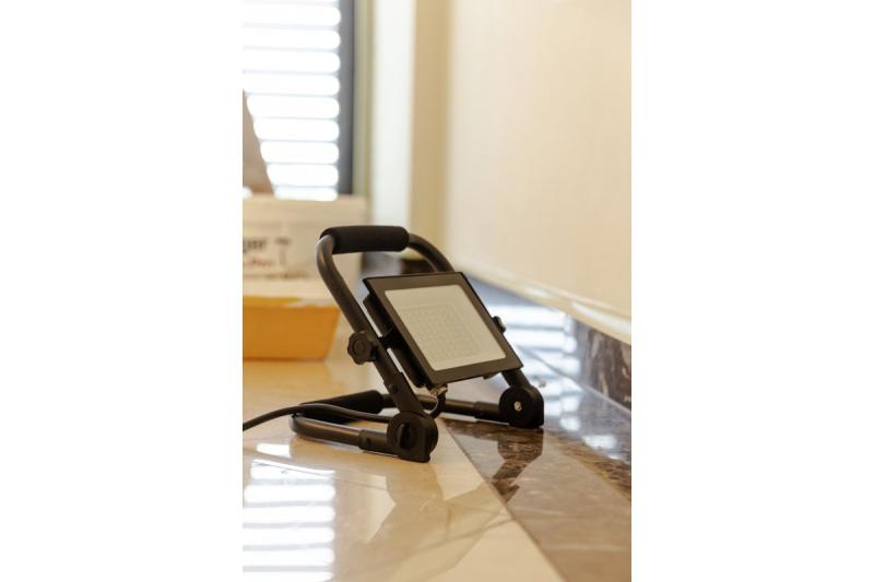 NELI Hordozható Reflektor, LED, 50W, 4500lm, 6400K, AC220-240V, IP65, 1,5m kábel
