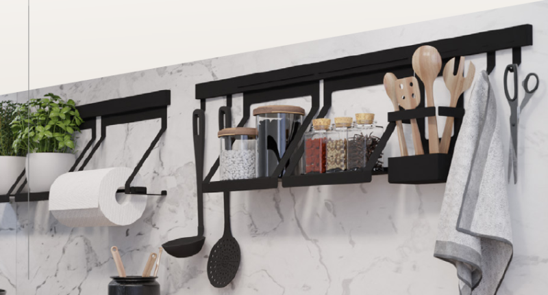 Epka Luxion Fém Konyhai Sín Polc Fekete 1208969966