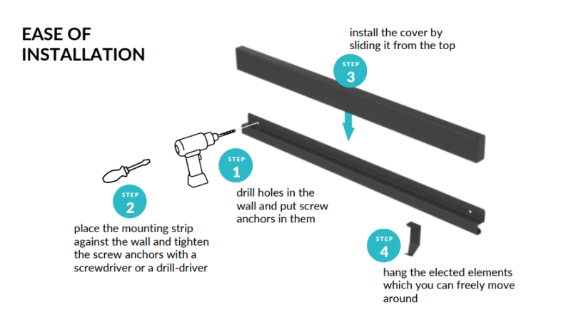 Epka Luxion Set Konyhai Sínek 80 cm Kiegészítőkkel Fém Rejtett Rögzítéssel Fekete 1208969982