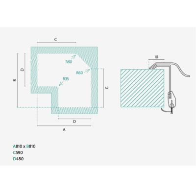 Banka Montreal rozsdamentes acél sarokmosogató felépítmény 83 x 83 cm csepegtető résszel 1208970036