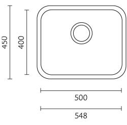 Banka IB5040 Rozsdamentes Acél Mosogató 50 x 40 cm Felületi és Süllyesztett Beépítés 1208970038