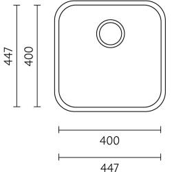 Banka IB4040 Rozsdamentes Acél Mosogató 40 x 40 cm Felületi és Süllyesztett Beépítés 1208970040
