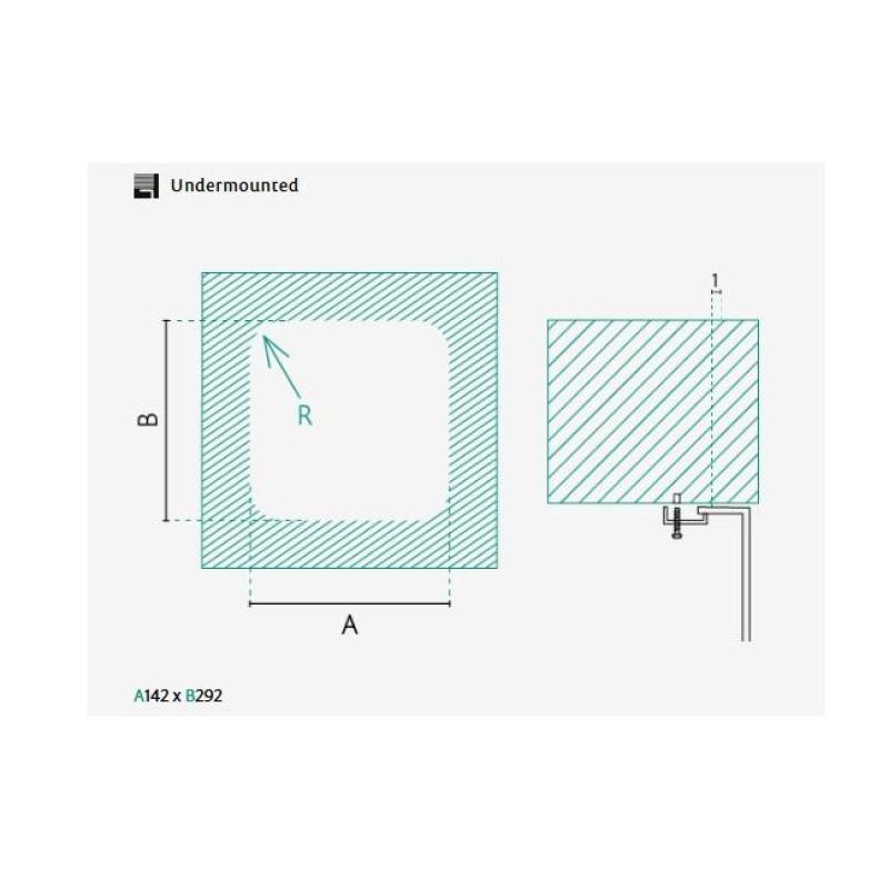 Banka IB1530 Rozsdamentes Acél Mosogató 146 x 296 mm Beépíthető 1208970041