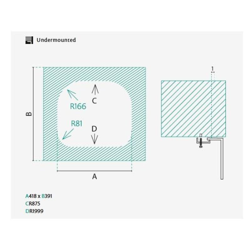 Banka Denver rozsdamentes acél mosogató 41 x 41 cm alátét 1208970049