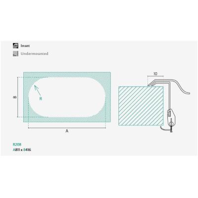 Andalucia RVS Dupla Mosogató 835 x 440 cm Felületre szerelhető 1208970050