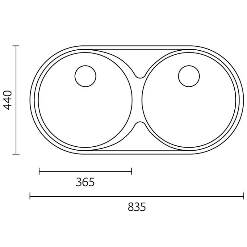 Banka Andalucia Rozsdamentes Acél Kétbakos Mosogató 835 x 440 cm Beépíthető 1208970051