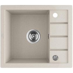 Aquadesign Somerset Gránit Mosogató Beige homok színben kis Csepegtetőrésszel 570 x 495 mm 1208970083