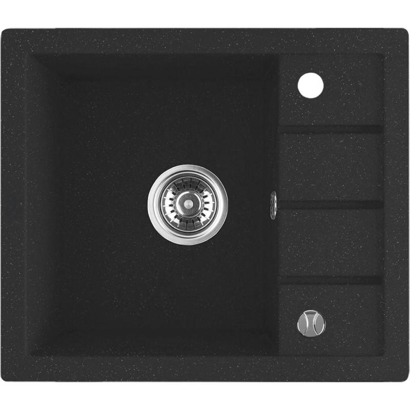 Aquadesign Somerset Gránit Felépítmény Mosogató Antracit kis Csepegtetőrésszel 570 x 495 mm 1208970084