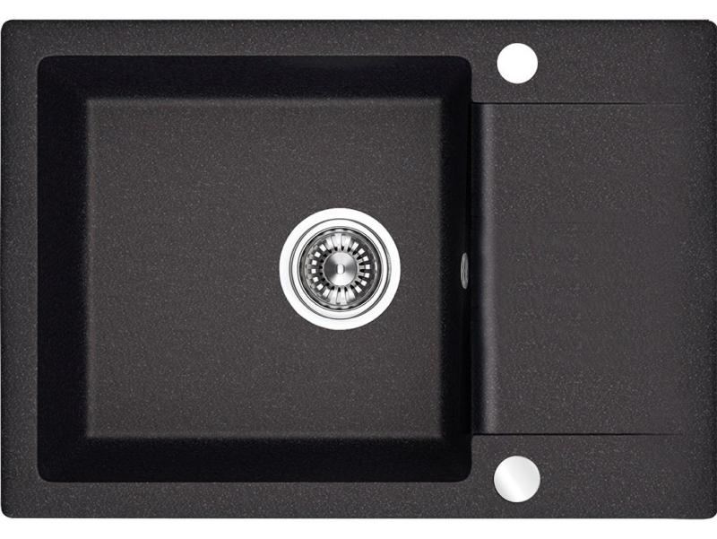 Aquadesign Kensley Gránit Mosogatótálca Antracit kis Csepegtetőrésszel 65 x 44 cm 1208970085