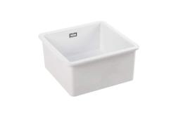 Ausmann Ceramic Ember Kerámia Fehér Négyzet Alakú Felépített és Aláépített Mosogató 40 x 40 cm RVS dugóval 1208970094