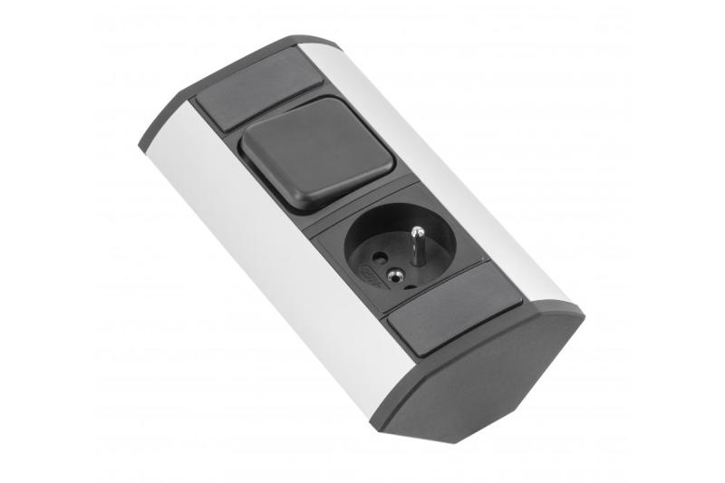 MINI sarokhosszabbító kapcsolóval és földelt konnektorral 230V 16A