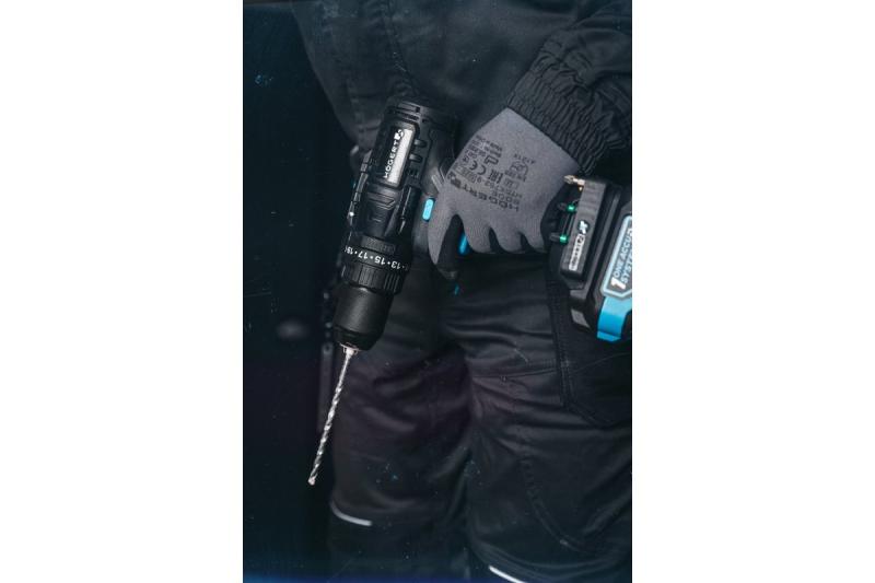 Högert erős akkumulátoros ütvefúró, kefefree, 18V