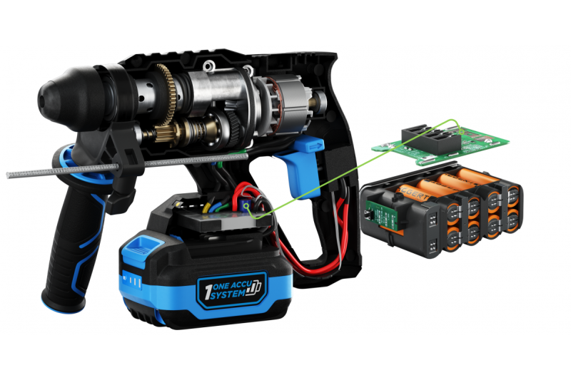 HÖGERT akkumulátoros ütvefúró, kefementes, 18V, vésőfunkcióval