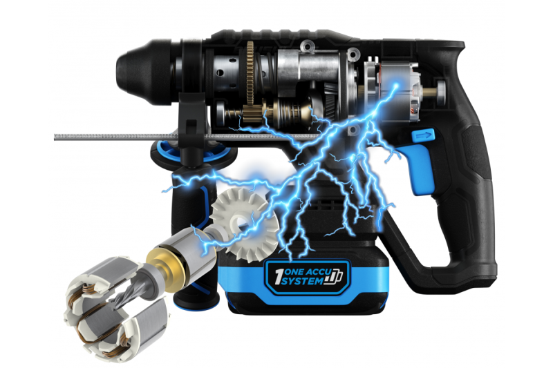 HÖGERT akkumulátoros ütvefúró, kefementes, 18V, vésőfunkcióval