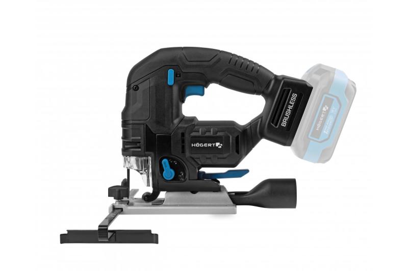 HÖGERT akkumulátoros dekopírfűrész, 18V, rezgéscsillapított fogantyú - akkumulátor nélkül