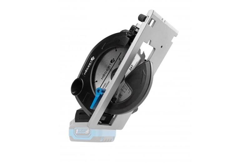 HÖGERT akkumulátoros körfűrész, 18V, akkumulátor nélkül, porszívó csatlakozóval.