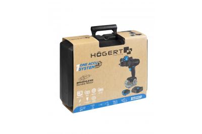 HÖGERT Brushless akkumulátoros csavarhúzó készlet, 18V, bittartóval, bitraktárral, töltővel és akkumulátorral