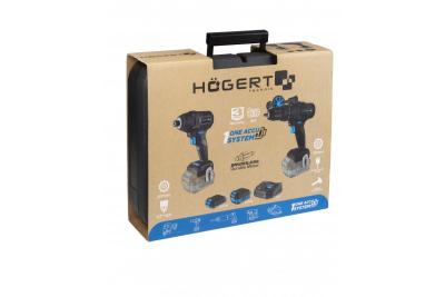 HÖGERT akkumulátoros ütvecsavarozó készlet 200 Nm 18V kefementes motorral.
