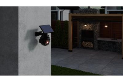 Napárvíz fény mozgás- és alkonyatérzékelővel, GUARDOS, LED, 300lm, 6400K, 1200mAh, IP65, dummy kamera