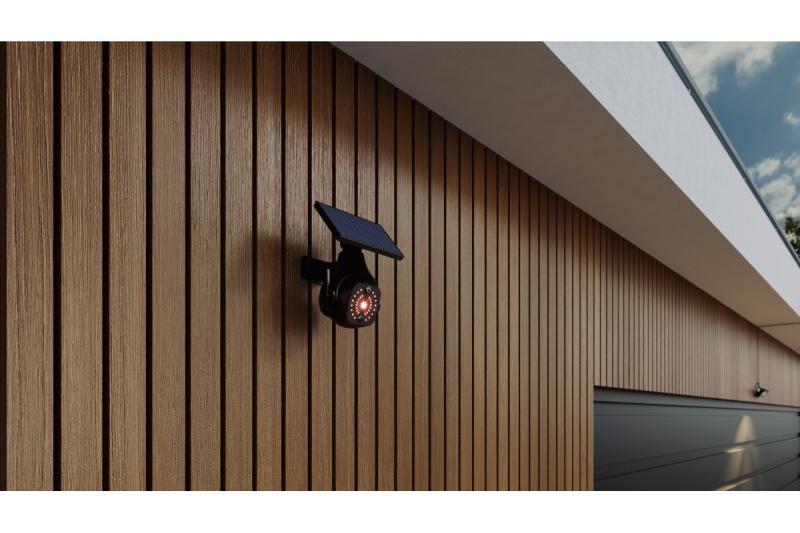 Napárvíz fény mozgás- és alkonyatérzékelővel, GUARDOS, LED, 300lm, 6400K, 1200mAh, IP65, dummy kamera