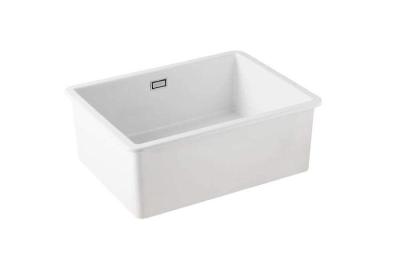 Ausmann Ceramic Ember Kerámia Fehér Mosogató - Felületre és Aláépítésre 54 x 40 cm Rozsdamentes Acél Dugóval 1208970508