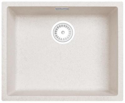 Zand Wit Creme Wasbak 50x40 cm Onderbouw, Opbouw en Vlakbouw met Witte Stop 1208970546