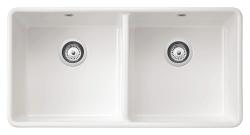 Ausmann Ceramic Mira Kerámia Fehér Dupla Mosogató - Alsó és Középbeépítés 890 x 456 mm 1208970549