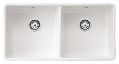 Ausmann Ceramic Mira Kerámia Fehér Dupla Mosogató - Alsó és Középbeépítés 890 x 456 mm 1208970549