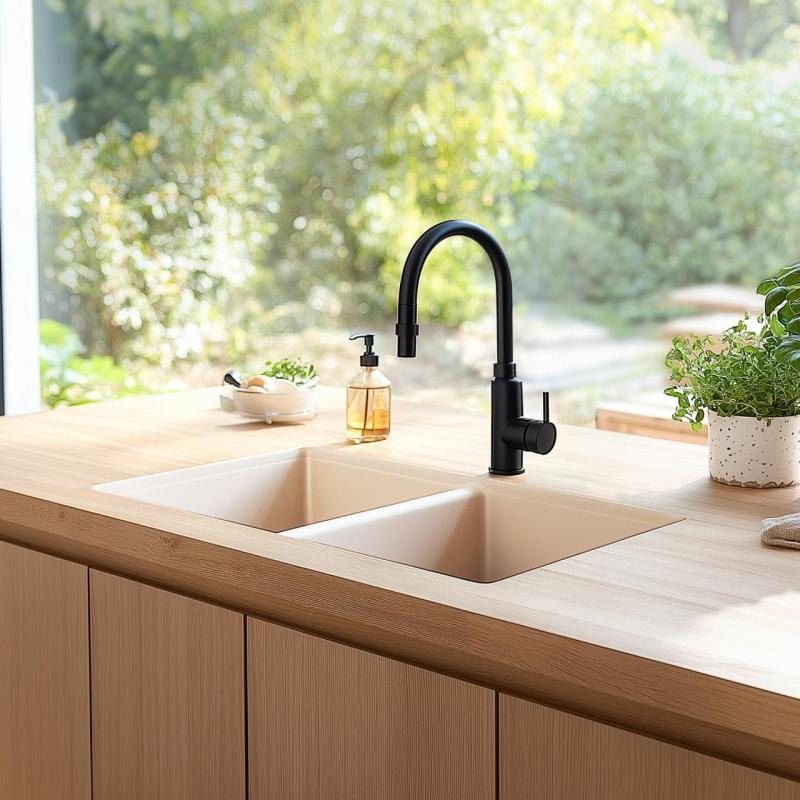 Ausmann Ceramic Mira Kerámia Fehér Dupla Mosogató - Alsó és Középbeépítés 890 x 456 mm 1208970549