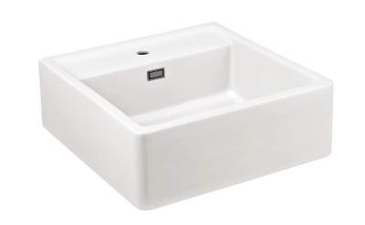 Ausmann Ceramic Panor Shade kerámia fehér Butler mosogató - alulról és középről szerelhető 630 x 597 mm, csaplyukkal és Gun metal dugóval 1208970551