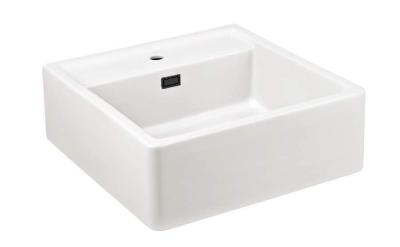 Ausmann Ceramic Panor Shade kerámia fehér Butler mosogató - alulról és középről szerelhető 630 x 597 mm, csaplyukkal és matt fekete dugóval 1208970554